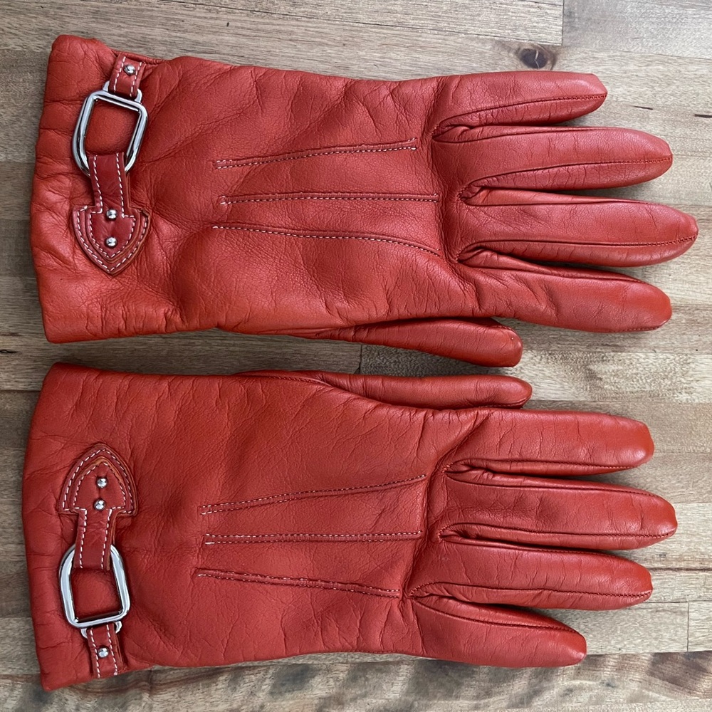 Cole Haan Leather and Cashmere Lined Gloves